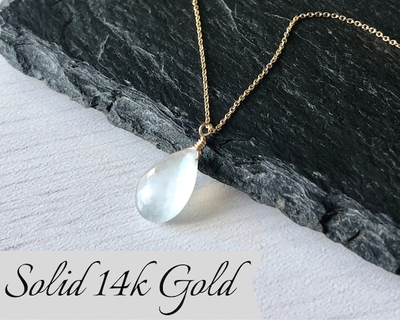 White Moonstone Necklace June 