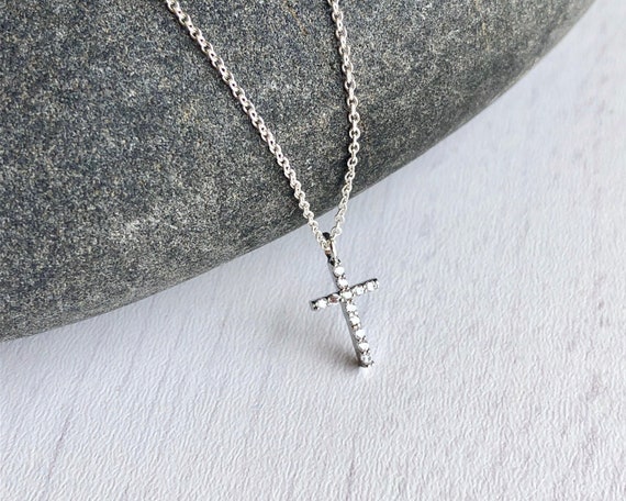 Tiny Cross Necklace Gold Filled
