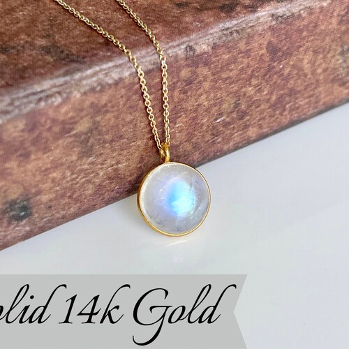 •INVOKE• rainbow moonstone + gold necklace (18