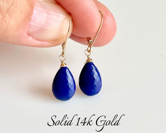 Buy Lapis Lazuli Earrings - 24K Gold Plated | DOPRAYA ®