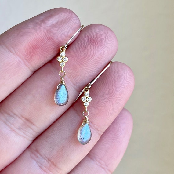 Labradorite Earrings Round Oval Teardrop Rectangle Drop 14k Gold-plated Silver Labradorite Earrings Round Oval Teardrop Rectangle Drop 14k Gold-plated Silver
