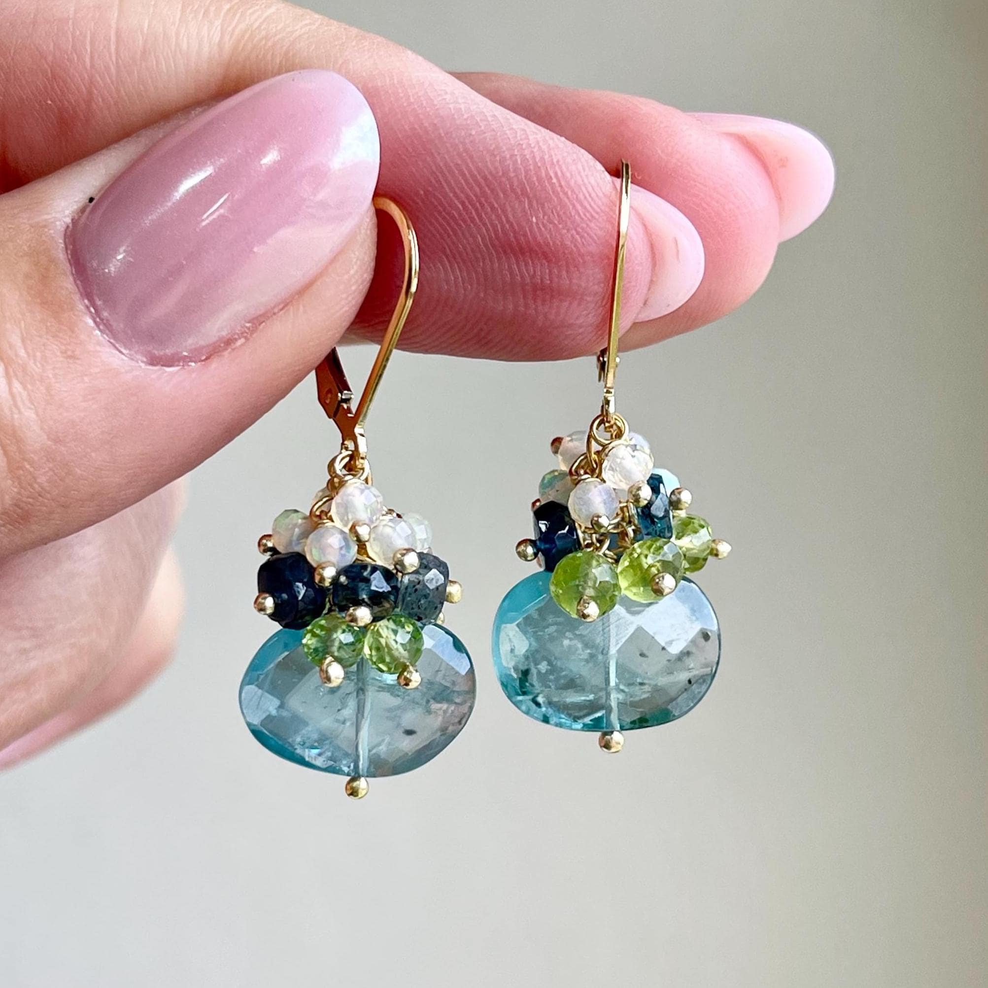 6mm Genuine Ethiopian Opal Stud Earrings in Oxidized  Genuine Ethiopian opal in pyrite silver earrings with Garnet or Peridot main image 2