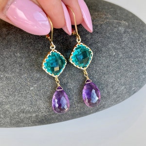 Teal Amethyst Etsy