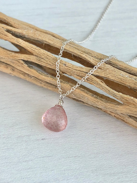 strawberry quartz pendant