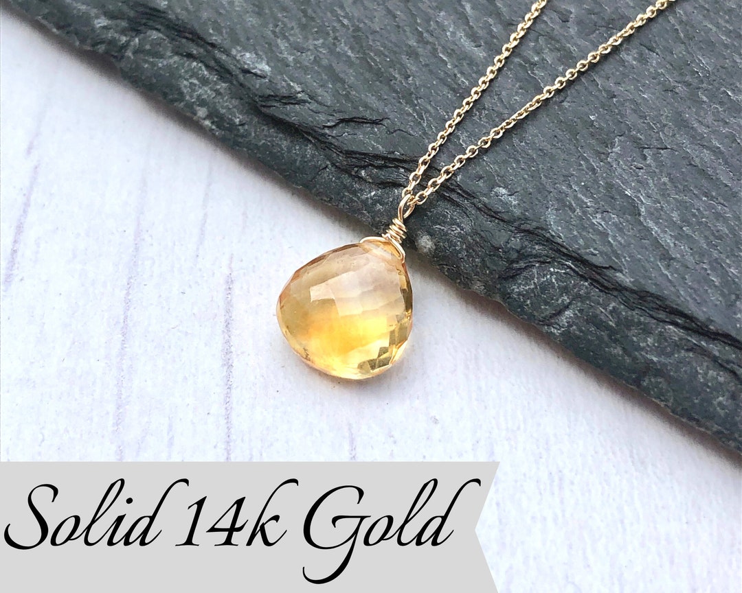 Yellow Topaz Necklace November Birthstone Yellow Topaz Etsy