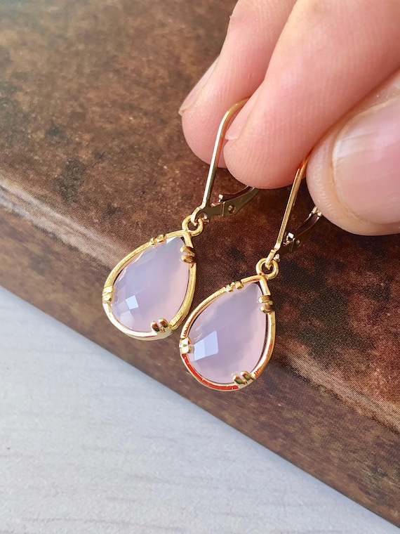Dyed Rose Quartz Faceted Pink Dangle Earrings Sterling Silver Dyed Rose Quartz Faceted Pink Dangle Earrings Sterling Silver