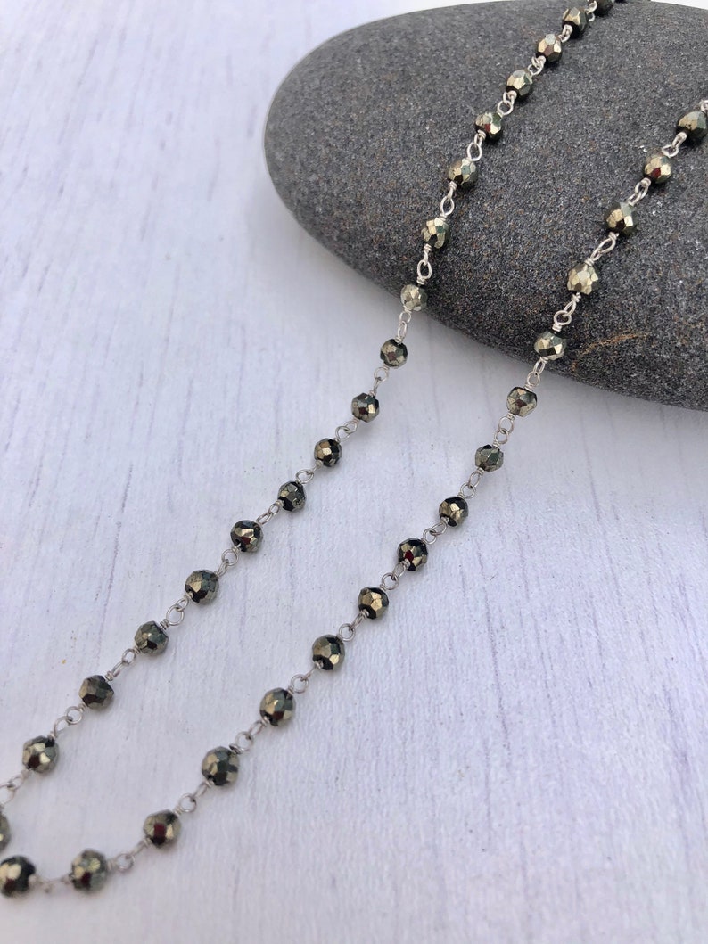 Crystal & Pyrite Convertible Crochet Necklace - Short main image 0