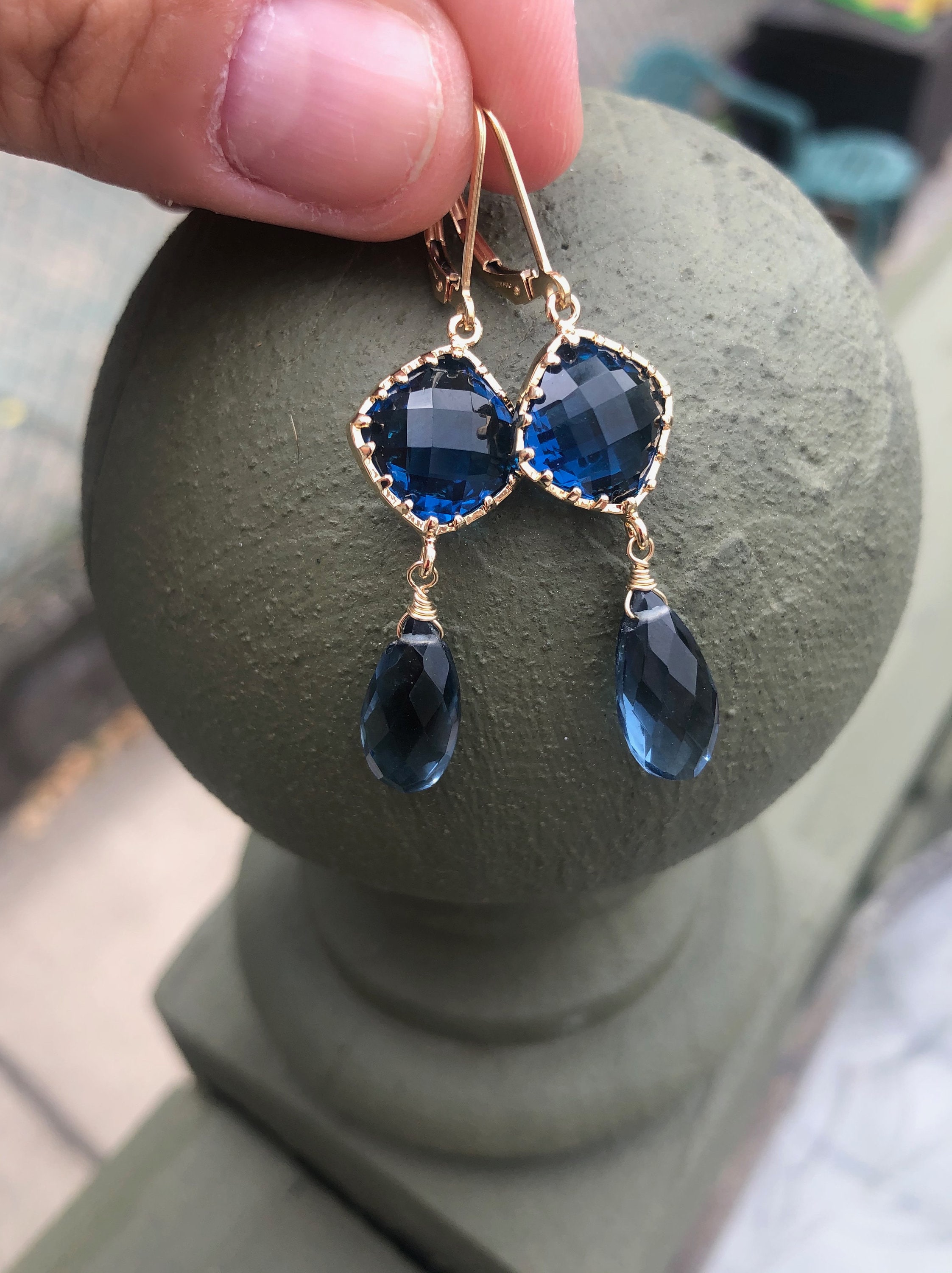 Youbella Navy Blue GoldPlated Stone Studded Contemporary Drop Earrings  Buy Youbella Navy Blue GoldPlated Stone Studded Contemporary Drop Earrings  Online at Best Price in India  Nykaa