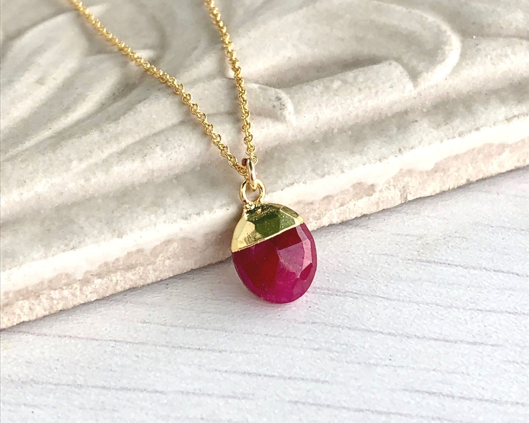 Ruby birthstone necklace discount