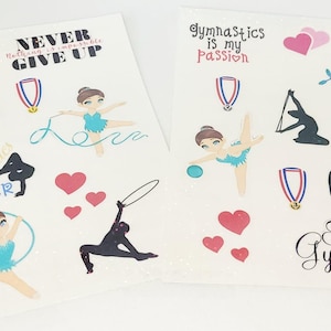 Stickers Holographiques Gymnastique Rythmique – Planche 23 Autocollants – Stickers gymnastique  – Cadeau Gymnaste Fille – Scrapbooking Sport