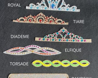 Corona per chignon da ginnastica – Finta pelle – Accessorio per gare di ginnastica ritmica – Strass personalizzabili – Oro o argento