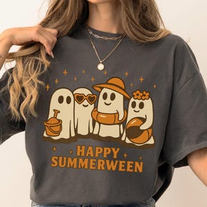 Summerween Shirt Gift, Happy Summerween Tee, Cute Ghost Beach Shirt, Unisex Halloween Summer Shirt, Spooky Summer Ghost Squad Design