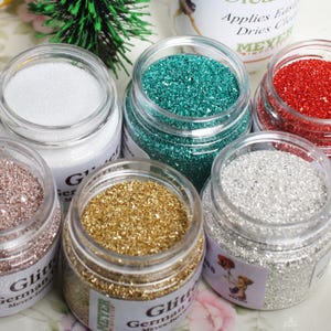 Set glitter natalizio - 6 barattoli - grana 90 - 311-0905