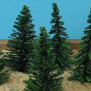 Evergreen Tree Miniature Set of 5 | Fairy Garden Decor | Craft Project | Diorama Figure | Dollhouse Miniature - 218-0201
