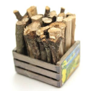 Firewood And Crate Miniature Railroad | Firewood In A Vintage Crate Figurines | Diorama Railroad Accessory - 118-1005