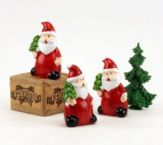 3-Piece Resin Santa Claus Miniature Figurines - Small Christmas Ornaments For Tree, Table, Or Decor - View #8