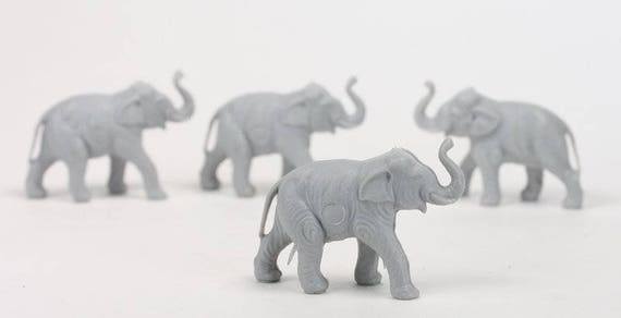 Medium Set of 8 201-149-4 Dollhouse Minis Elephants