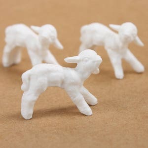 Miniature Sheep Lambs Small Set Of 8 | Miniature Animals For Dollhouse | Craft Project | Farm Animals Figure -203-3-1508