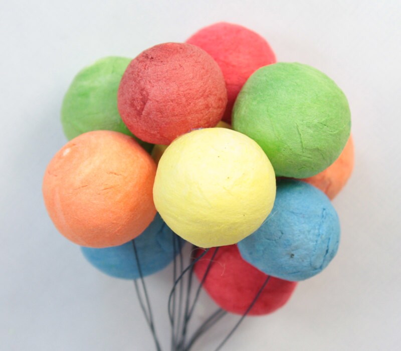 Spun Cotton Balls Colors Set of 12 Project Craft Balls Etsy