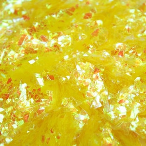 Bright Yellow Iridescent Ice Flakes Glitter | Cardmaking | Scrapbooking | Mixed Media Project | Nail Art Decal -311-4355