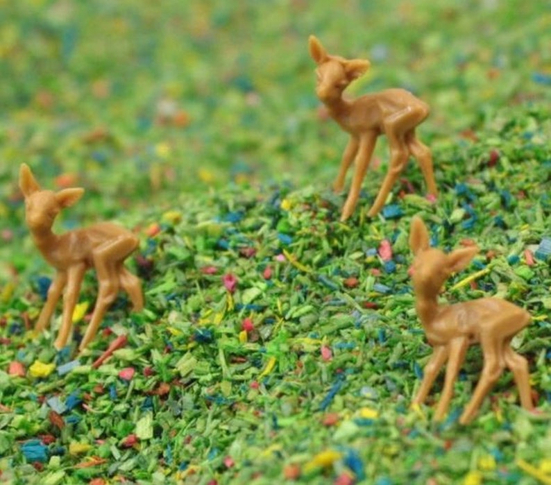 Cute Tiny Deer Miniature Set of 10 Pcs Fairy Garden Decor Gnome Home Decor Deer Figurine 1/2 Tall 203-1005 image 9