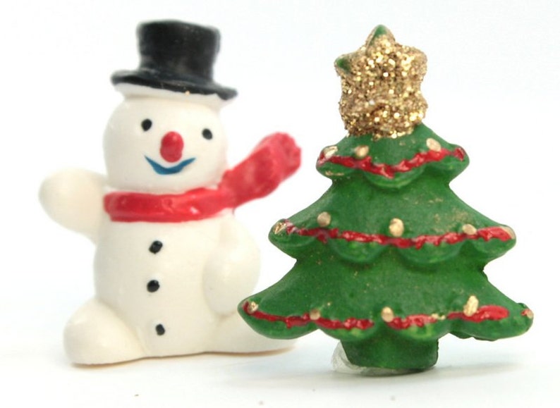 Cute Christmas Trees Miniature Christmas Tree Figurine Etsy