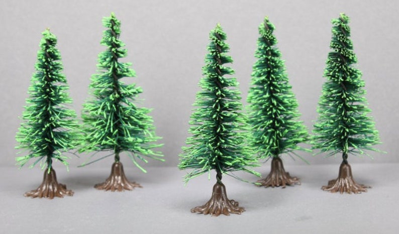 Bottle Brush Trees Miniature Set of 4 Great For Model Railway Dollhouse Diorama Fairy Garden Decor 218-0256 image 4