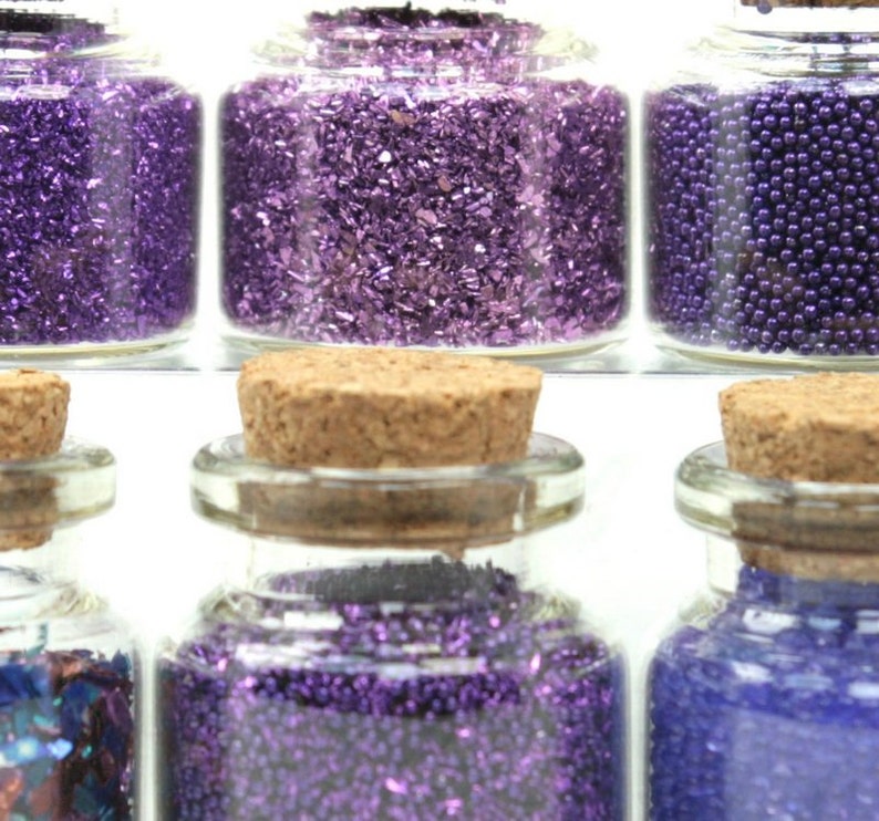 Purple Glitter & Beads Sampler Set Art Glitter Craft Glitter Etsy