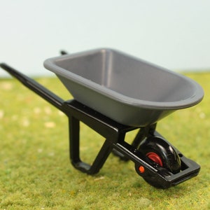 Plastic Wheelbarrow Miniature | Dollhouse Model Railroad G Scale | Miniature Model Railroad Craft Project - 106-17012