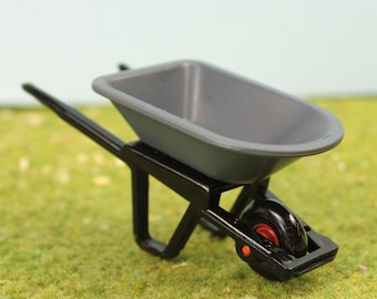 Plastic Wheelbarrow Miniature | Dollhouse Model Railroad G Scale | Miniature Model Railroad Craft Project - 106-17012