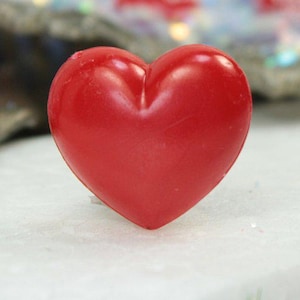 Grandes corazones rojos planos conjunto de 12 / Proyecto de artesanía de corazones llenos del día de San Valentín / Figura en miniatura única - 203-3-119