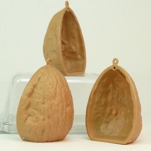 Empty Miniature Walnut Shell Set Of 6 | German Import | Dollhouse Diorama Craft Project | Christmas Ornament - 203-3-052