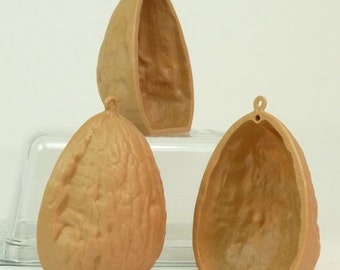 Empty Miniature Walnut Shell Set Of 6 | German Import | Dollhouse Diorama Craft Project | Christmas Ornament - 203-3-052