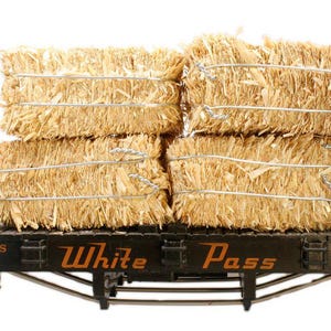 Miniature Hay Bales Set of 6 | Perfect For Little Stable And Ponies | Diorama Miniature Hay Bales 2&quot; - p/n 101-0802