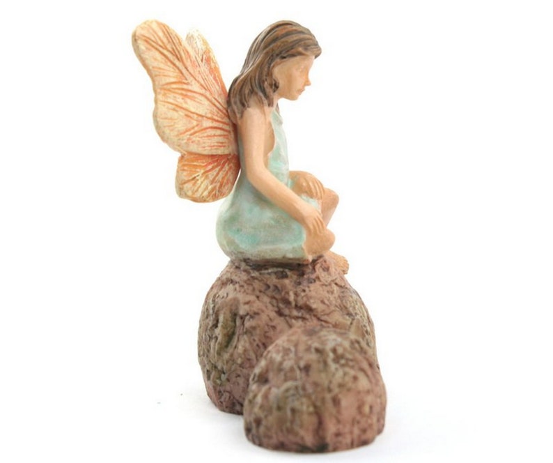 Fairy Miniature Sitting On A Rock Garden Figures Diorama Model Display Fairy Miniature 2 3/4 Tall 207-1023 image 6