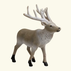 Deer Miniatures Set of 2 | Forest Dollhouse Miniatures | Forest Deer Creatures 2.5&quot; Tall Light Tan - 204-8813
