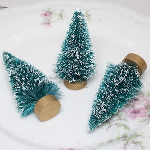 Snowy Christmas Trees | Set Of 3 | 2&quot; Tall  | Miniature Dollhouse Christmas Tree Decor | Fairy Garden Decor - 218-0516