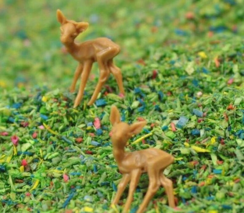 Cute Tiny Deer Miniature Set of 10 Pcs Fairy Garden Decor Gnome Home Decor Deer Figurine 1/2 Tall 203-1005 image 2