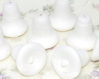 Christmas Bells Spun Cotton | Set of 8 | 1" Diameter - 24mm | Doll Making Project Craft Parts | Dollhouse Miniature - 703-5260