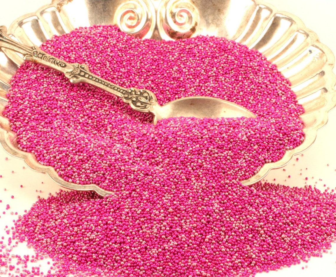 Fuchsia Glass Deco Beads Jewelry Beads Art Beads Crafting Etsy