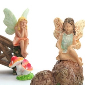 Fairy Miniature Sitting On A Rock Garden Figures Diorama Model Display Fairy Miniature 2 3/4 Tall 207-1023 image 8