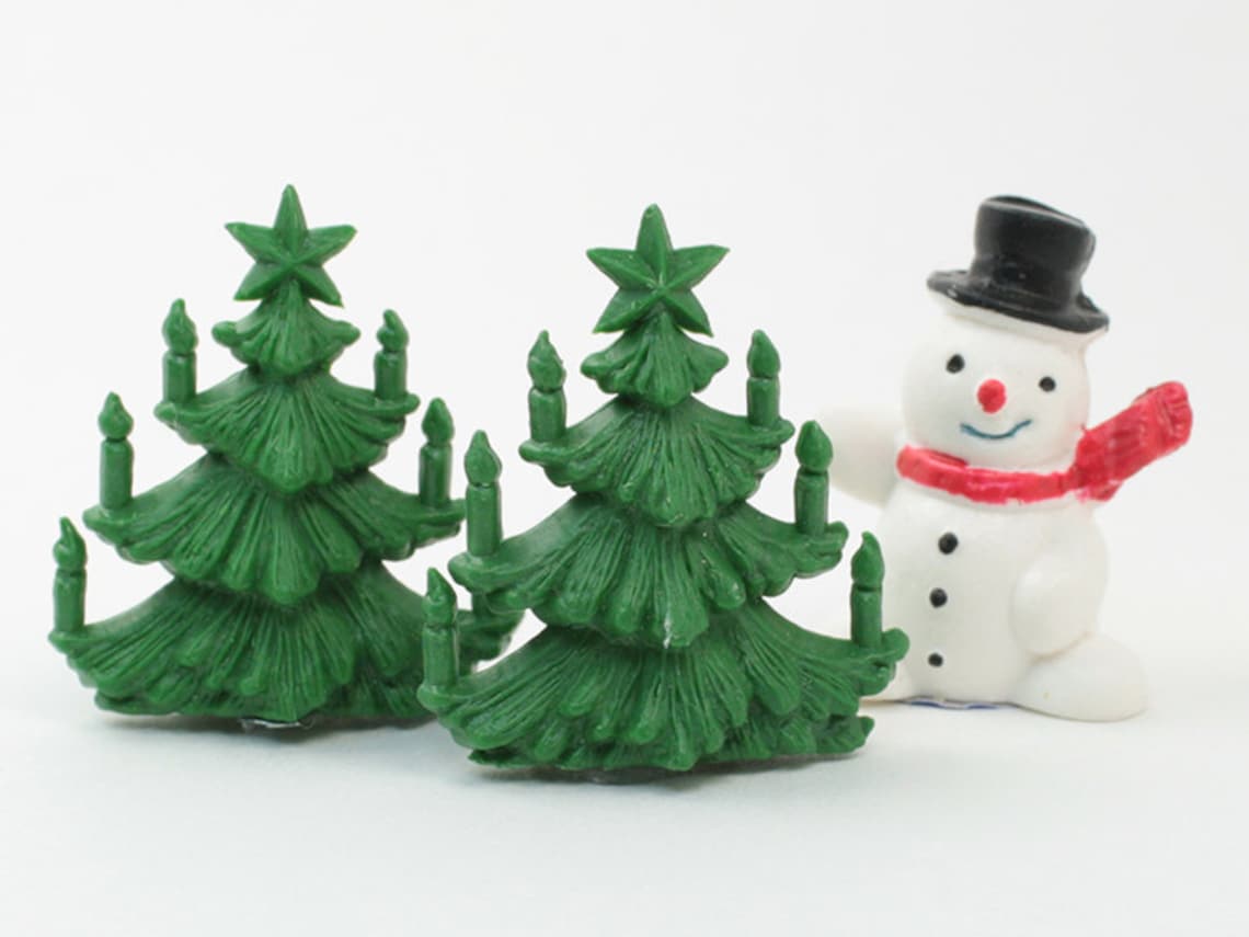 Vintage Christmas Trees 12 Pcs Trees Miniature Christmas Tree Etsy