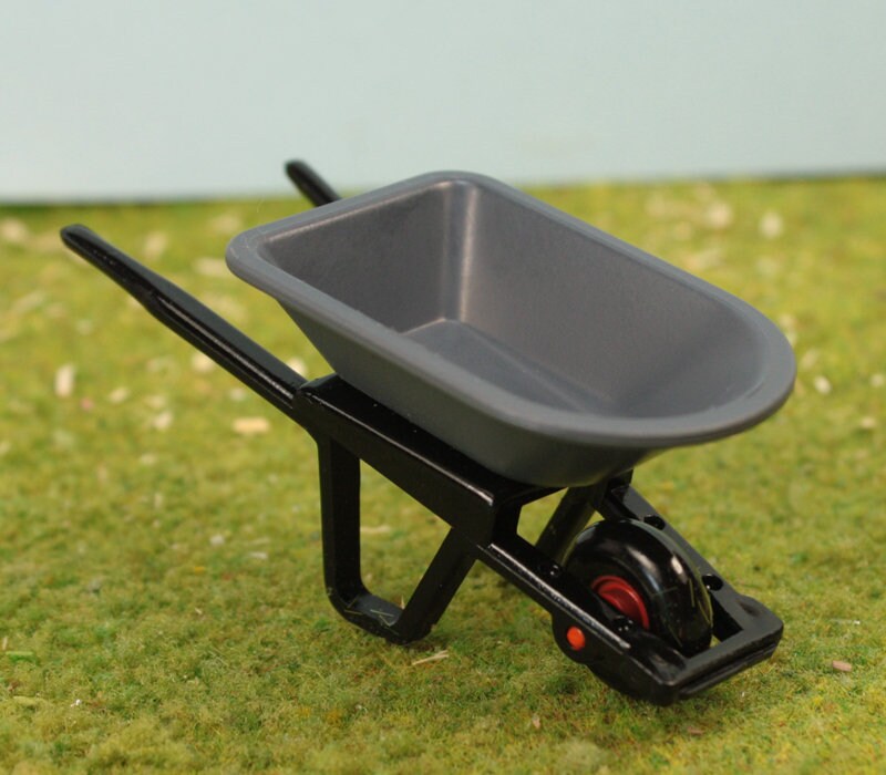 Plastic Wheelbarrow Miniature Dollhouse Model Railroad G Scale