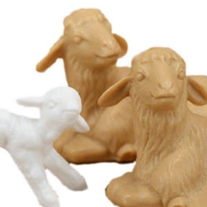 Miniature Sheep And Lamb Set Of 5 | Miniature Animals For Dollhouse | Craft Project | Farm Animals Figurine - 203-3-1509