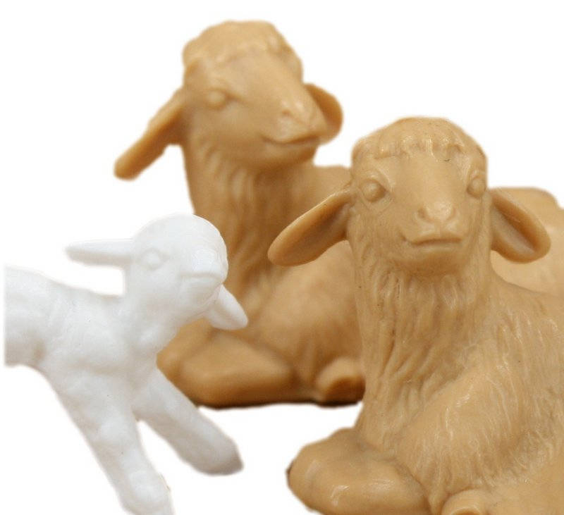 Miniature Sheep And Lamb Set Of 5 | Miniature Animals For Dollhouse | Craft Project | Farm Animals Figurine - 203-3-1509