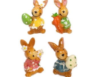 Bunny - Easter Rabbits - Spring - Set of 4 miniature bunnies figurine dollhouse diorama project craft - 205-5339