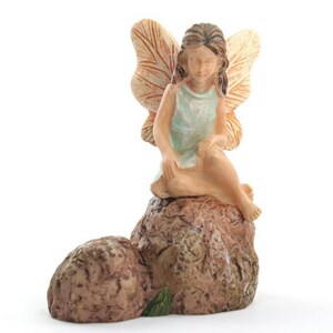 Fairy Miniature Sitting On A Rock Garden Figures Diorama Model Display Fairy Miniature 2 3/4 Tall 207-1023 image 2