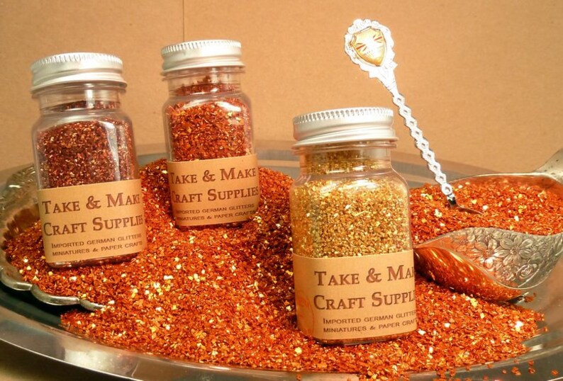 Chunky Orange Glass Glitter 70 Grit Art Glitter Craft Glitter Etsy