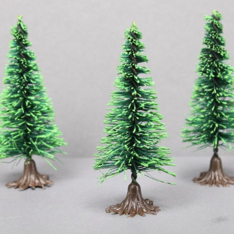 Bottle Brush Trees Miniature Set of 4 Great For Model Railway Dollhouse Diorama Fairy Garden Decor 218-0256 image 5