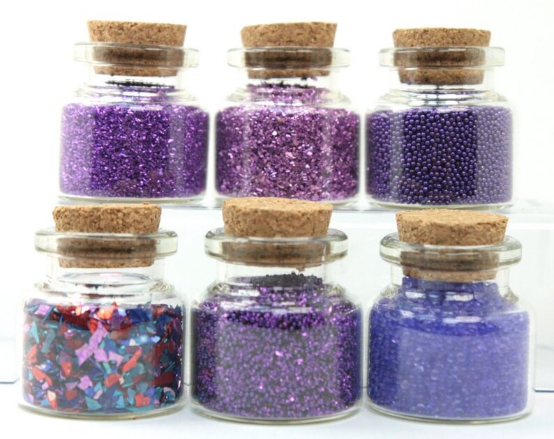 Purple Glitter & Beads Sampler Set Art Glitter Craft Glitter Etsy